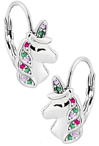 Ohrringe 925 silber einhorn - ohrringe,