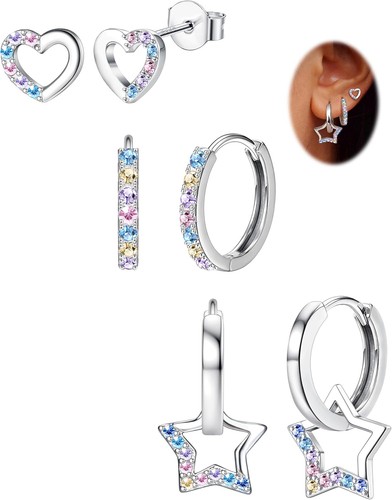 Paar ohrringe silber - 3,
