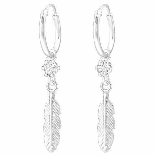 Feder ohrringe 925 silber - ohrringe,