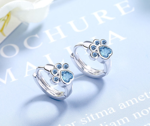 Pfote ohrringe 925 silber - ohrringe,