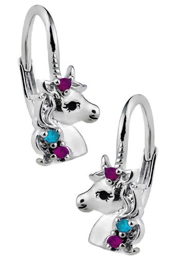 Ohrringe 925 silber einhorn - ohrringe,